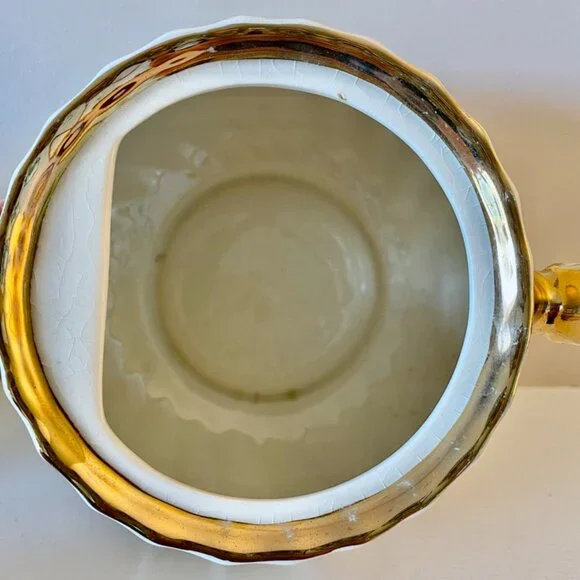 Vintage Sadler 1940s Pink Roses on Gold Trellis Teapot 2790 - Picture 8 of 9